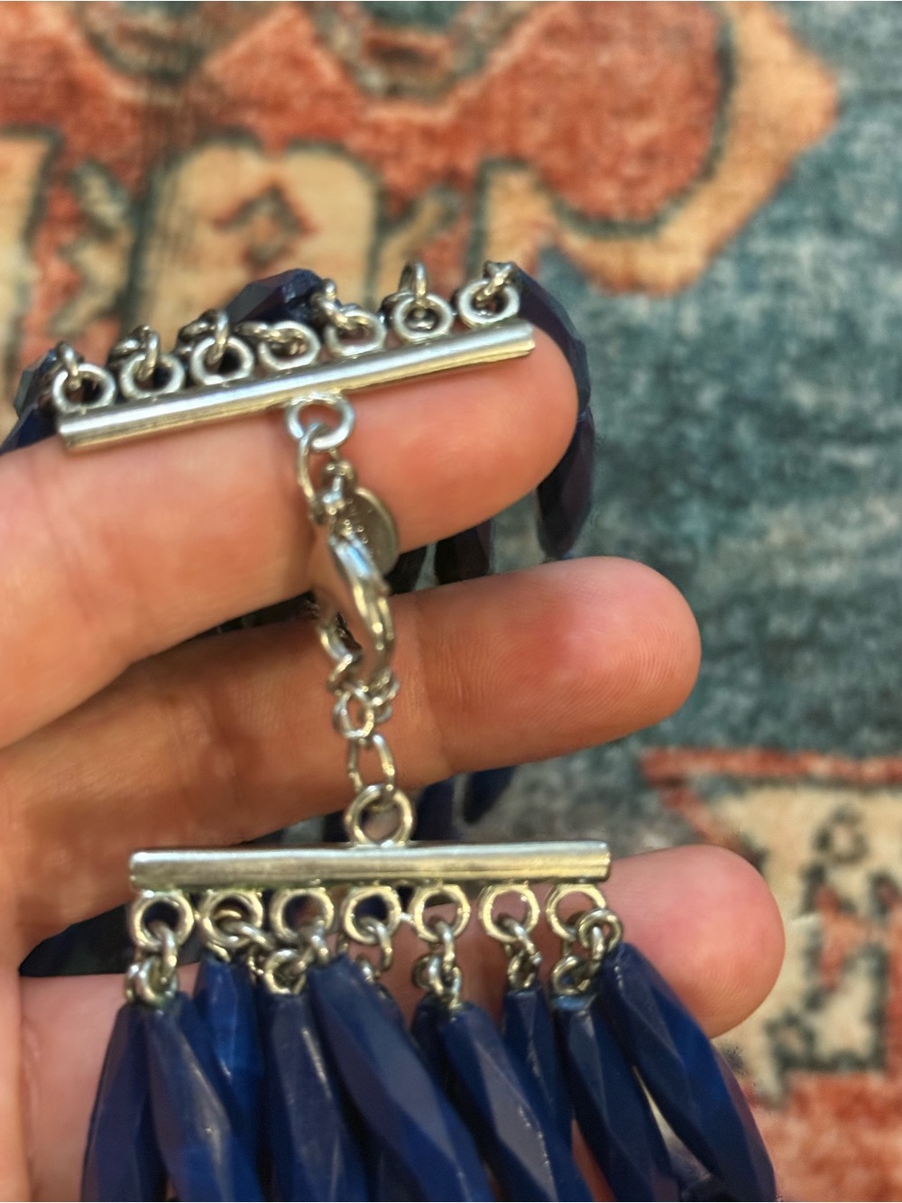 Navy Blue Multi-Strand Women’s Bead Necklace - Picture 4 of 8